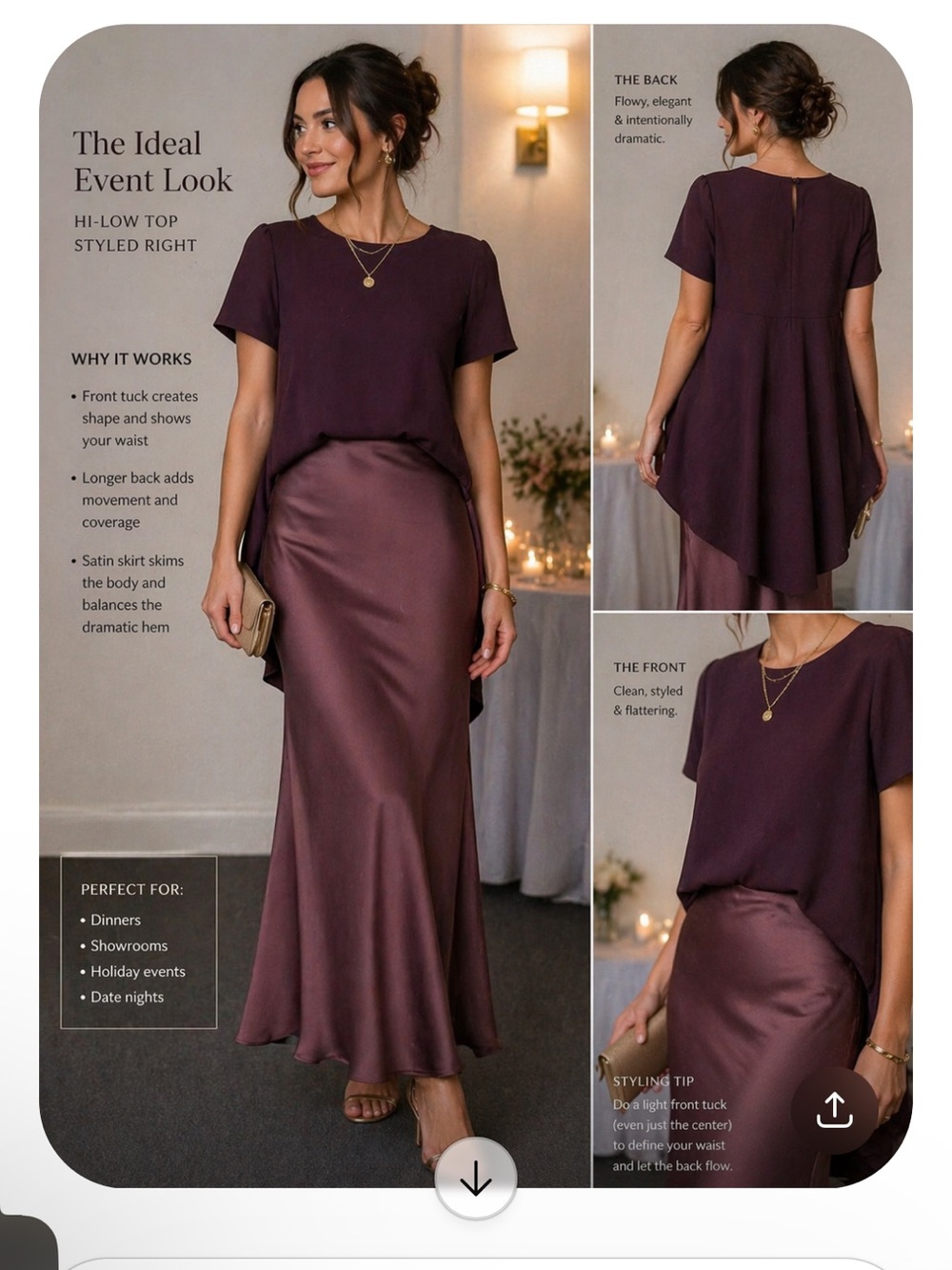 Philosophy Plum High-Low Short Sleeve Tunic - Picture 2 of 5